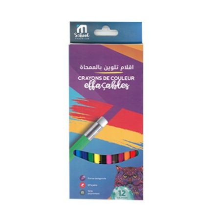 Crayons couleur effacable bte de 12 1
