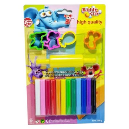 Pâte à modeler 12 couleurs avec emporte pièces