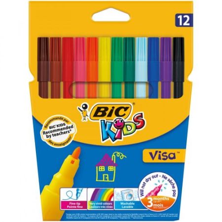 Feutres 12 Couleurs coloriage Visa BIC